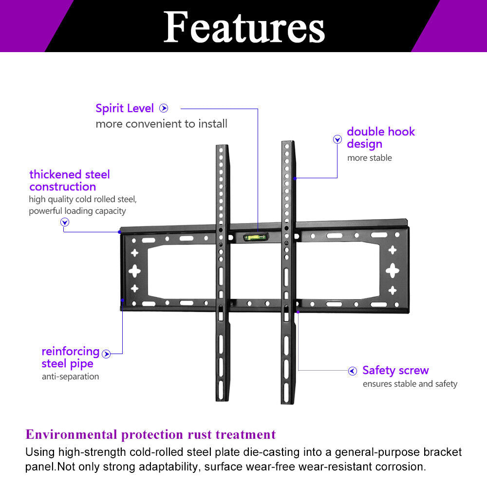 TV WALL MOUNT BRACKET LCD LED Plasma Flat Slim 32 40 42 46 47 50 52 55 60 65 70