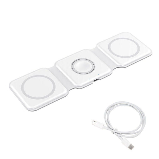 3 in 1 Foldable 15W Magnetic Wireless Charger Pad for Magsafe Apple Iphone Watch