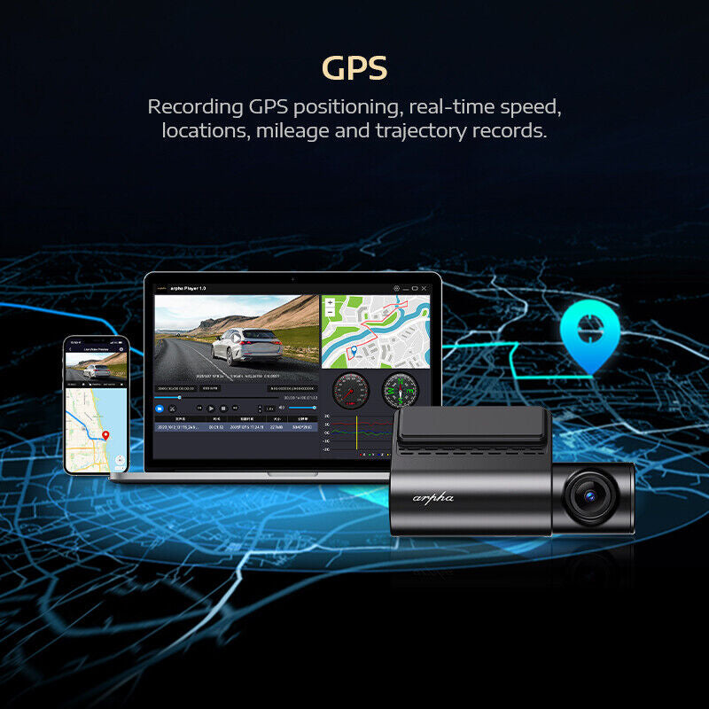 4K Wifi Front Dash Cam Parking Mode G-Sensor for Car Free APP GPS Video Recorder