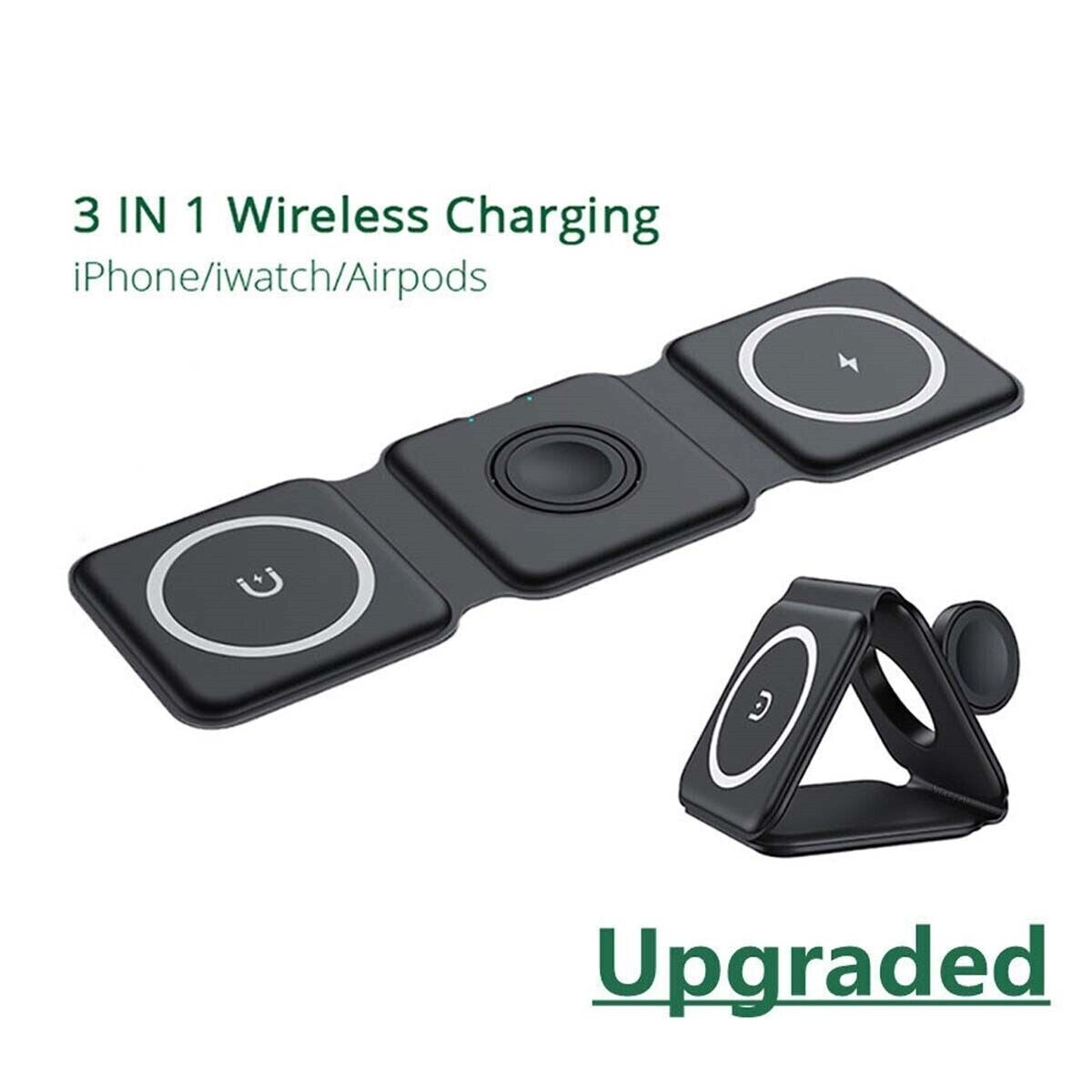 3 in 1 Foldable 15W Magnetic Wireless Charger Pad for Magsafe Apple Iphone Watch