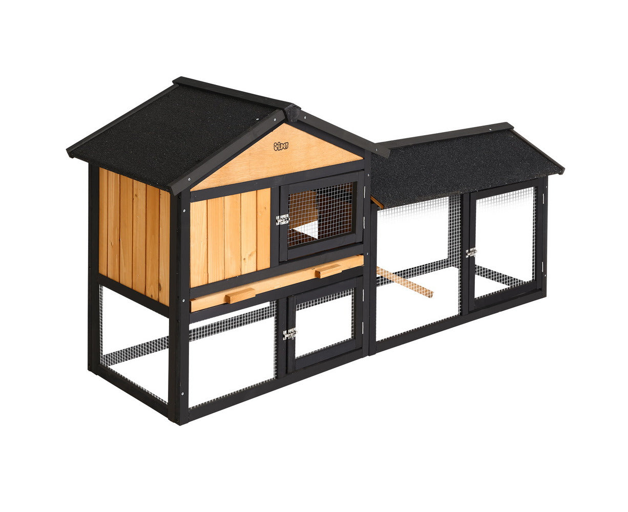 I.Pet Chicken Coop Rabbit Hutch 165Cm X 43Cm X 86Cm Extra Large Run House Cage Wooden Outdoor