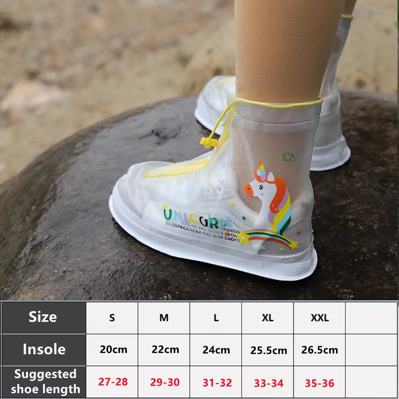 Waterproof Shoe Cover Kids Shoes Protectors Rain Boots for Indoor Outdoor Rainy Reusable Quality Non-Slip Children Shoe Cover