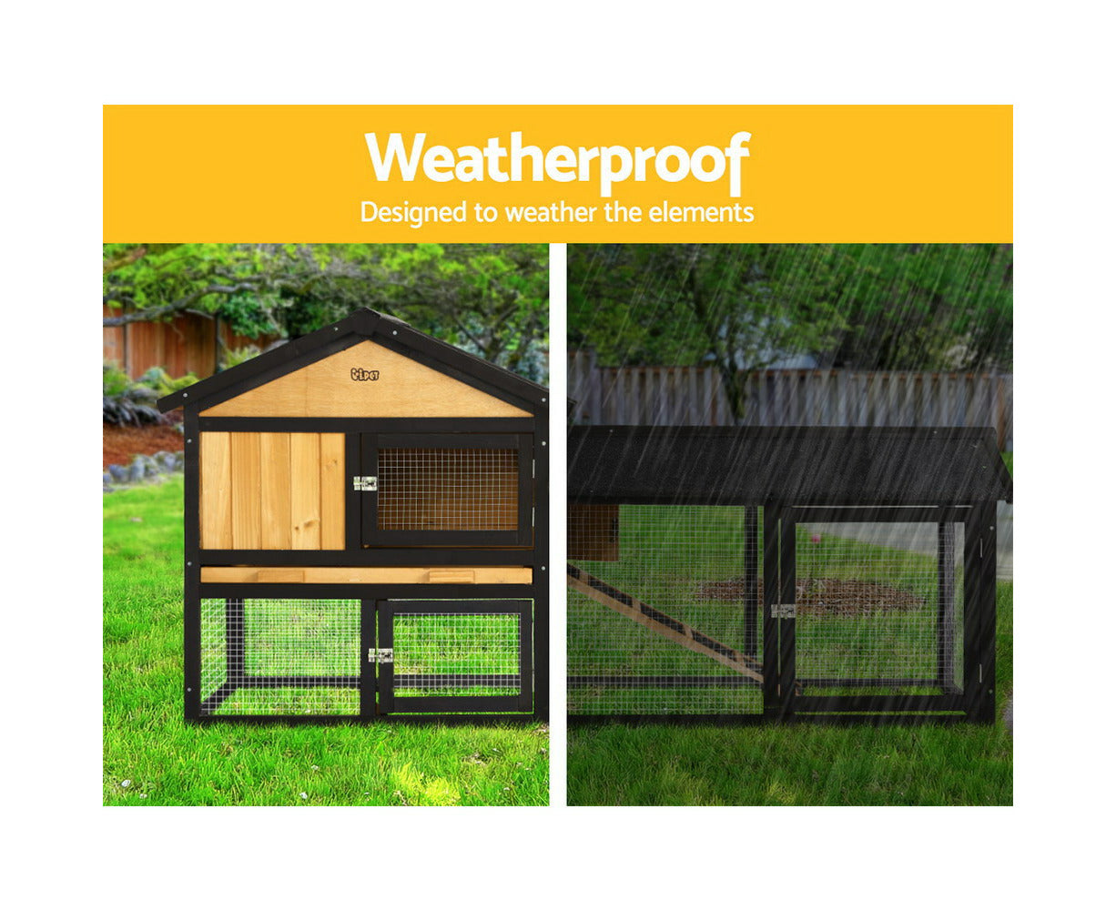 I.Pet Chicken Coop Rabbit Hutch 165Cm X 43Cm X 86Cm Extra Large Run House Cage Wooden Outdoor