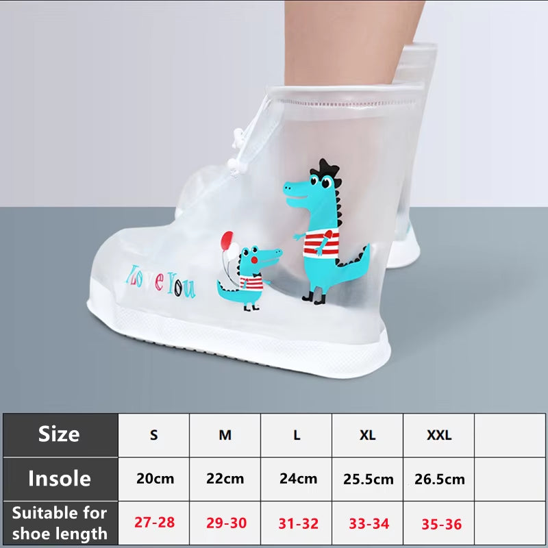 Waterproof Shoe Cover Kids Shoes Protectors Rain Boots for Indoor Outdoor Rainy Reusable Quality Non-Slip Children Shoe Cover