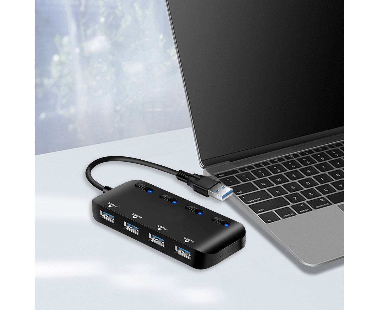 Docking Station 4 Ports USB3.0 ABS High Speed Cable Hub for Phone