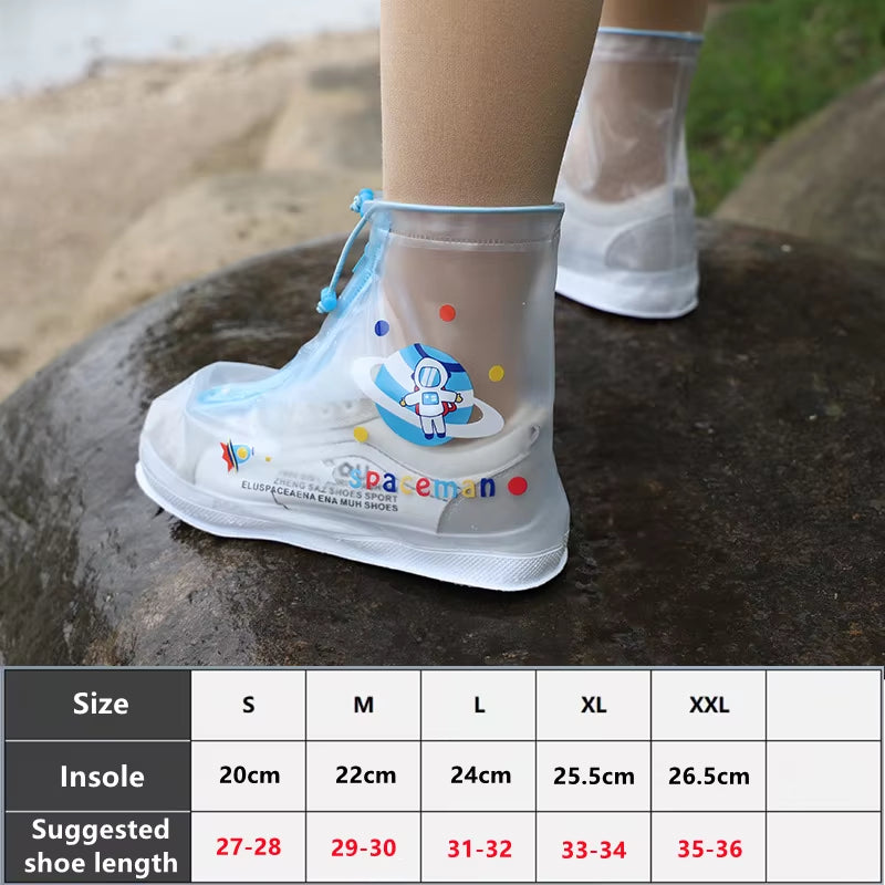 Waterproof Shoe Cover Kids Shoes Protectors Rain Boots for Indoor Outdoor Rainy Reusable Quality Non-Slip Children Shoe Cover