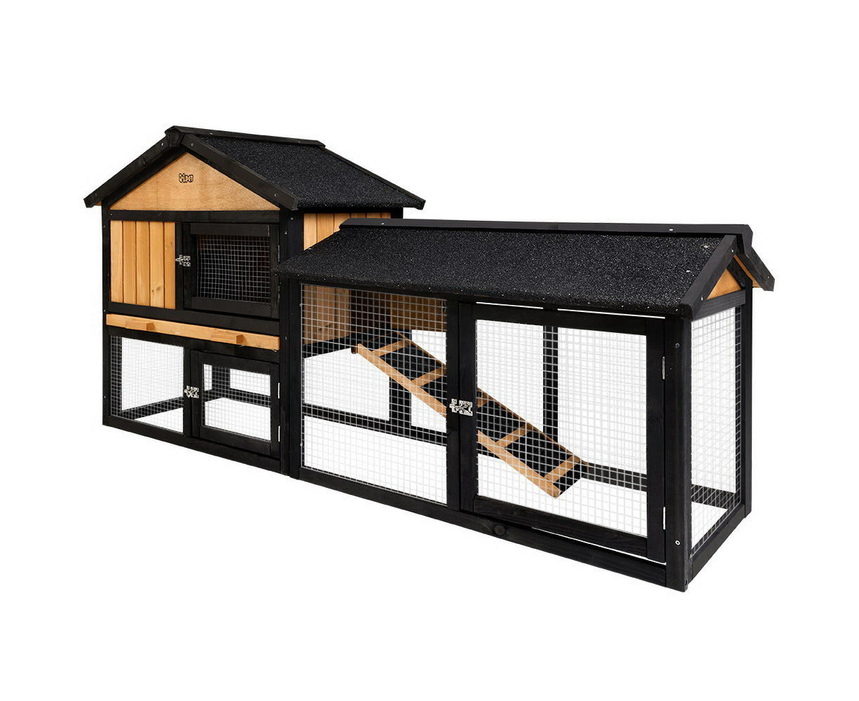 I.Pet Chicken Coop Rabbit Hutch 165Cm X 43Cm X 86Cm Extra Large Run House Cage Wooden Outdoor