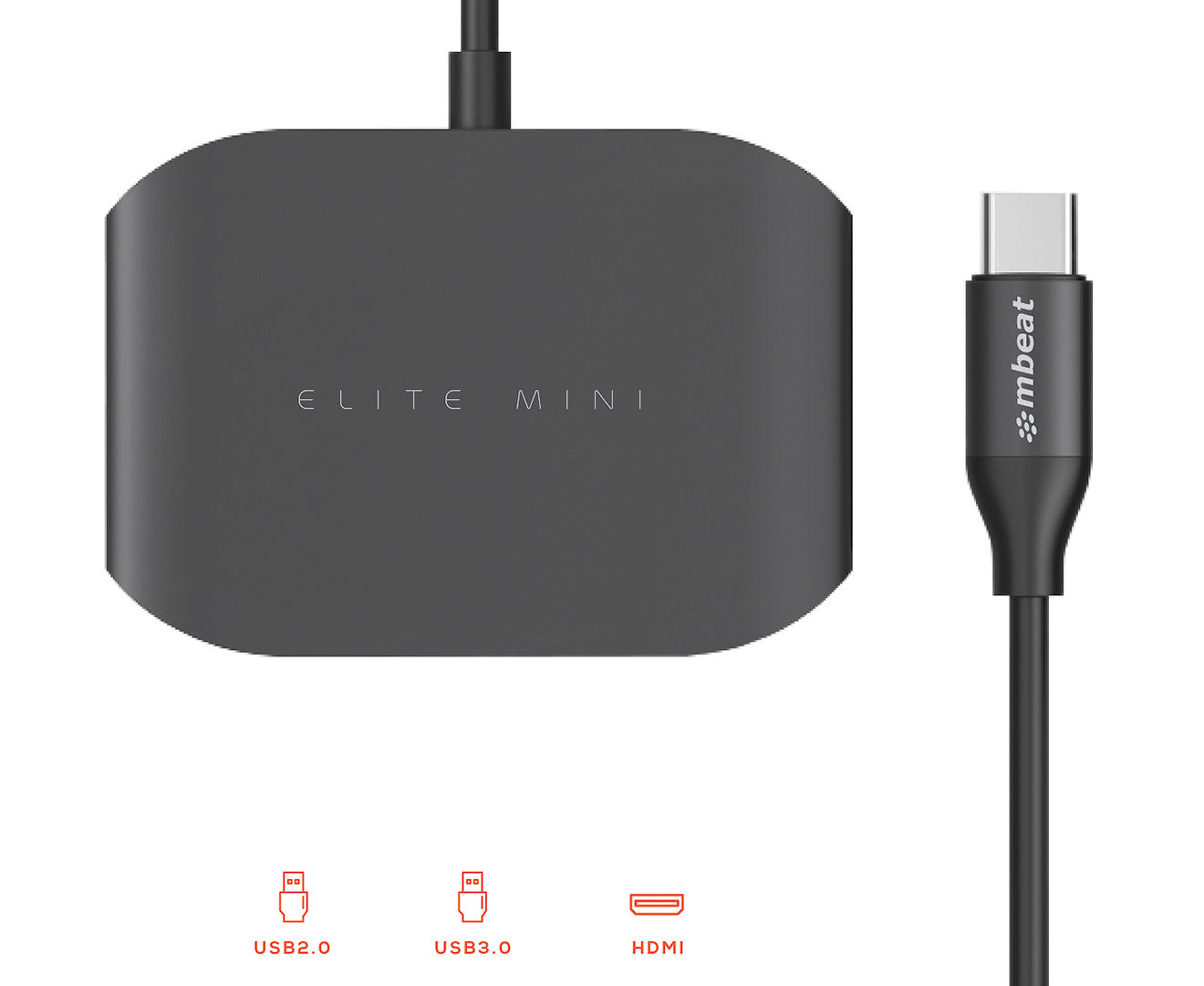 Elite Mini - USB-C to 4K HDMI/USB-A 2.0/USB-A 3.0 Adapter Hub/Splitter