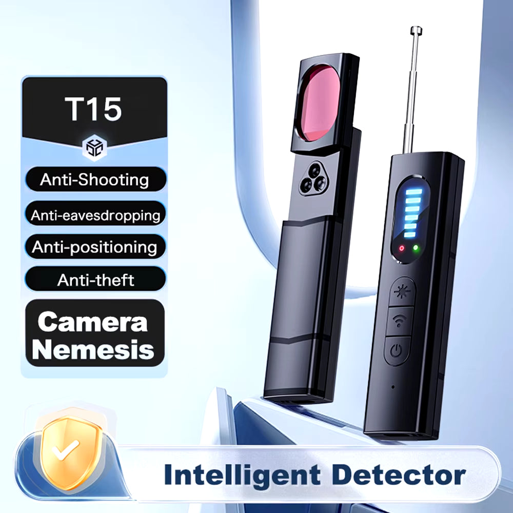 Wireless Camera Detector Protective Alarm Security Sensor Bug Finder GPS RF Signal Lens Tracker Detect Scanner T15 for Security